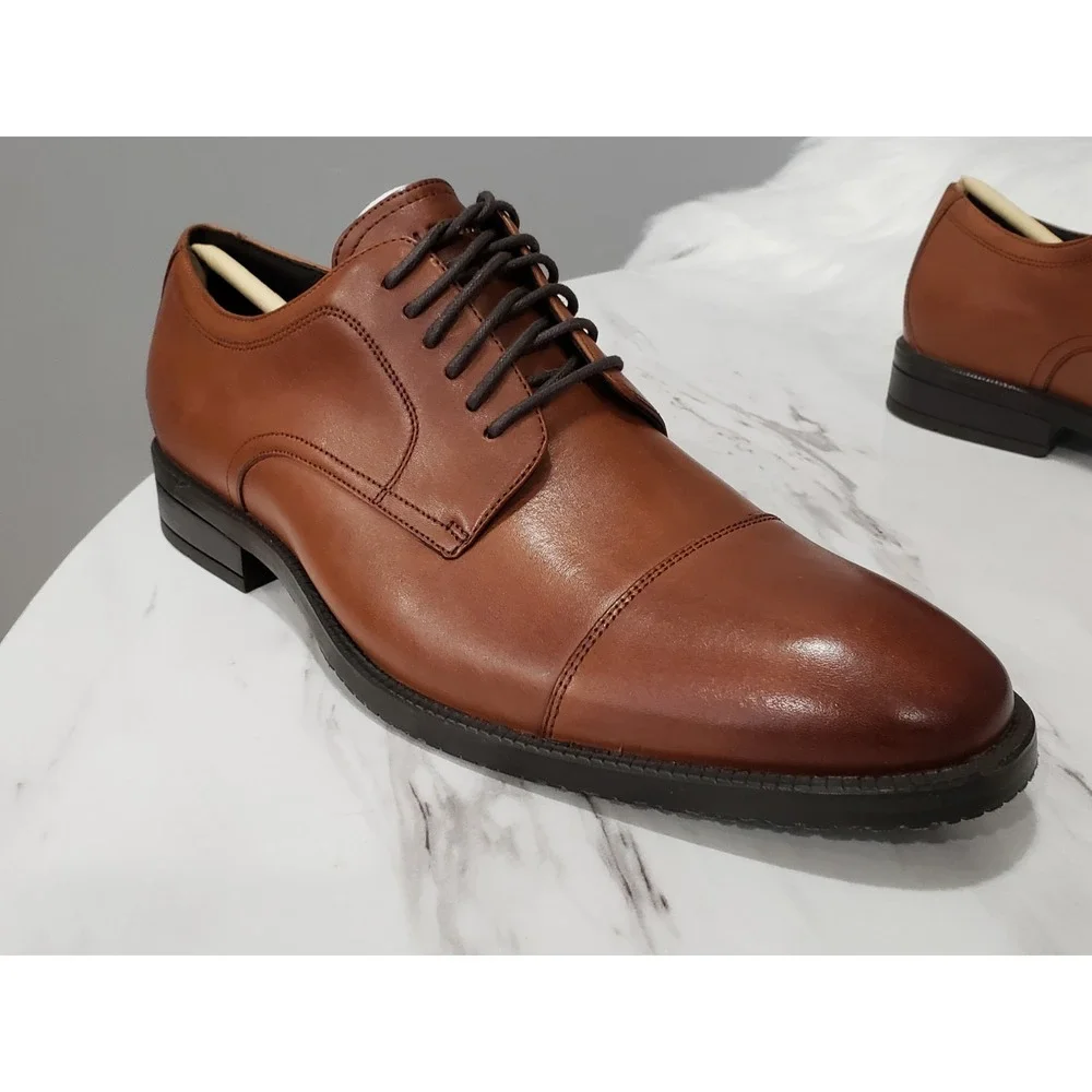NEW NO BOX SIZE 8 COLE HAAN Cap Toe Oxford Mens Leather British Tan Brown loafer